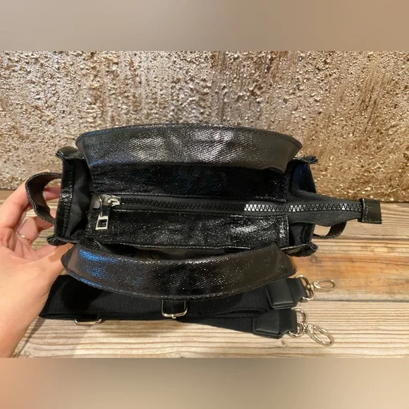 LIKE NEW Urban Outfitters Sold Out BDG Serena Coated Denim Mini Tote Bag - Black - Picture 10 of 16